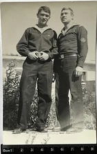 Vintage photo of the USSR sailors, tender male friendship, handsome young guys