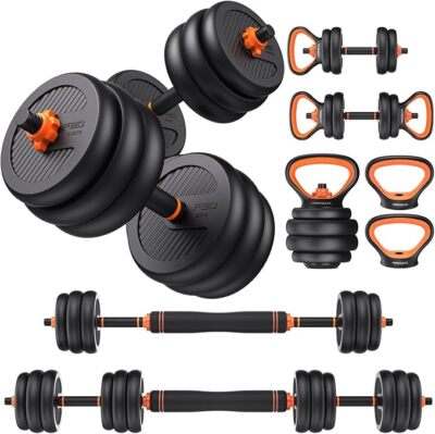 Cap Barbell 30 Lb Dumbbell Set FEIERDUN Adjustable Dumbbells, 20