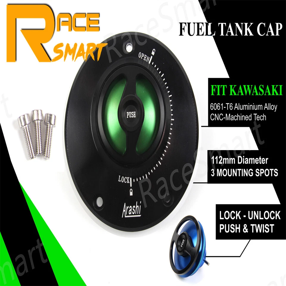 Tampa do tanque de gasolina combustível sem chave para Kawasaki ZZR1200 2002-2005 ZZR600 2005-2009 - Imagem 4 de 4