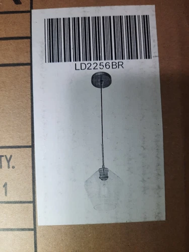 Elegant Lighting Gene Brass Light 8" Wide Mini Pendant w Clear Glass LD2256BR - Picture 4 of 5