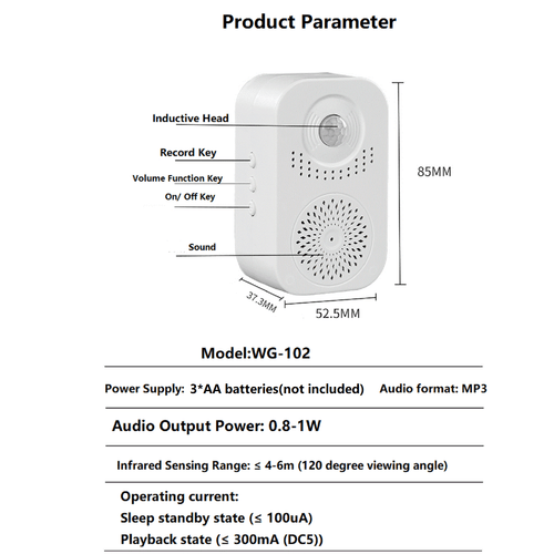 Wireless Doorbell Store Shop Welcome Motion Sensor Induction Alarm Door Bell e - Picture 8 of 12