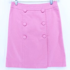 NWT Talbots Size 6P Pink Cotton, Unlined A-Line Skirt, Zip, Taped Seams