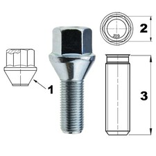 Felgenschlösser - Radmuttern M12 X 1,25 ( M12x1,25 ) Nissan