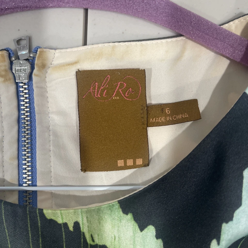 Vestido Ali Ro Anthropologie Para Mujer 6 Cambios Forrado Abstracto Artístico Tribal Boho Seda Foto 4 de 4