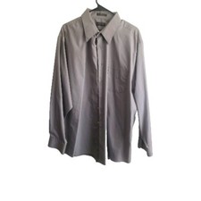Arrow 1851 Men's Dress Shirt Poplin Gray Regular Fit Long Sleeve Sz XXL 18 34/35