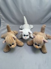 Vintage Tonka Pound Puppy Purries Kitty Cat Plush Pur-r-ries Lot 3 White Brown
