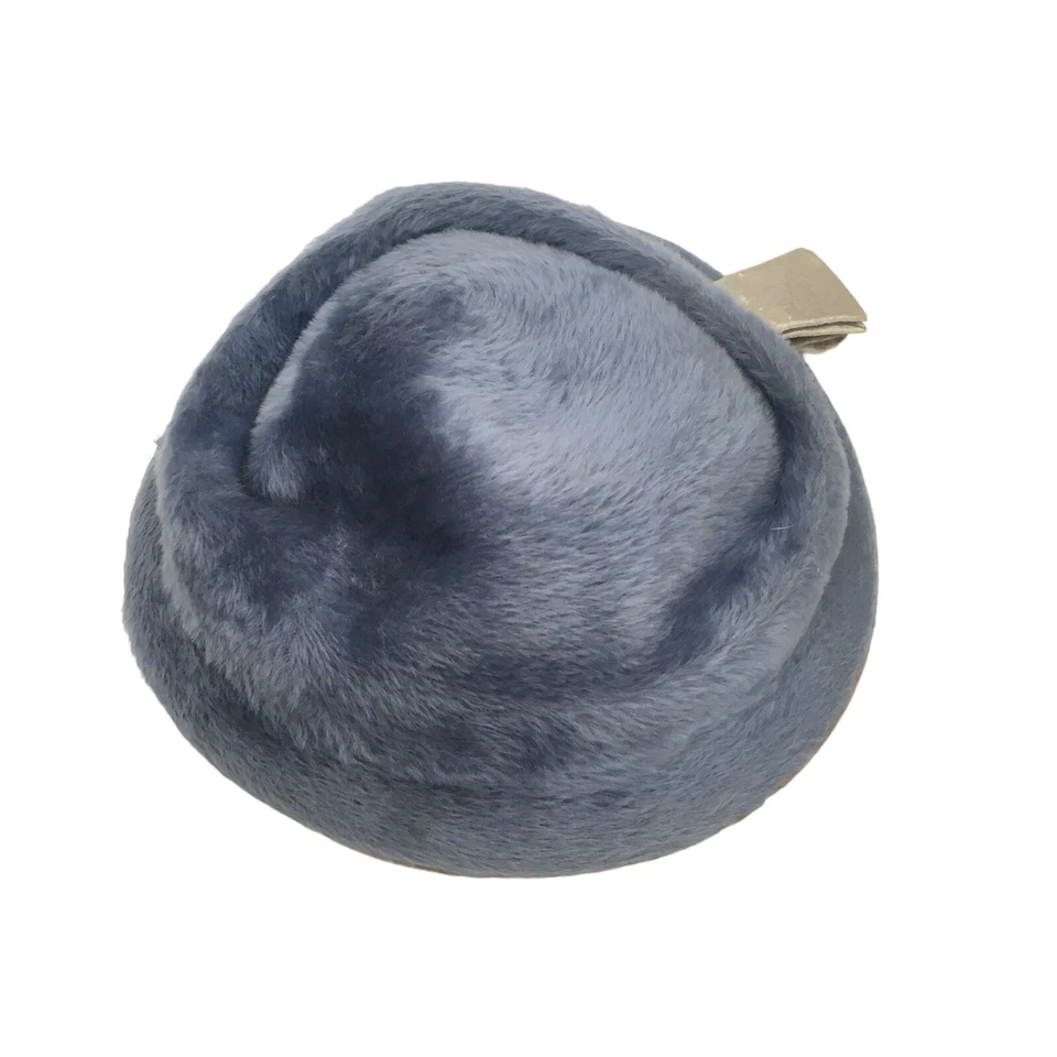 Sombrero de mosquetero Chandra vintage azul imitación piel Cloche con pinzas para el cabello forro de encaje Foto 3 de 4