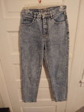 Jordache Womens Vintage Acid Wash Zip Leg Tapered Jeans Size 8 80s Grunge
