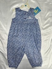 Vintage Oshkosh Baby B gosh Floral Romper 6-9M Blue NWT Sleeveless