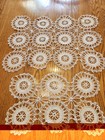 Vintage Lot of 18 Crochet Doilies and Cream color Table Topper — photo 10