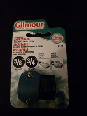 NEW! GILMOUR 5/8  - 3/4  GARDEN HOSE REPLACEMENT FITTING COUPLING-MALE