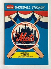 New York Mets 1989 Fleer Baseball Team Logo/Home Sticker