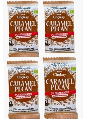 SONDERPREIS! CHOKAY Caramel Pecan Bar, 4 x 70g - mit Fettreif / MHD: 28.06.2026