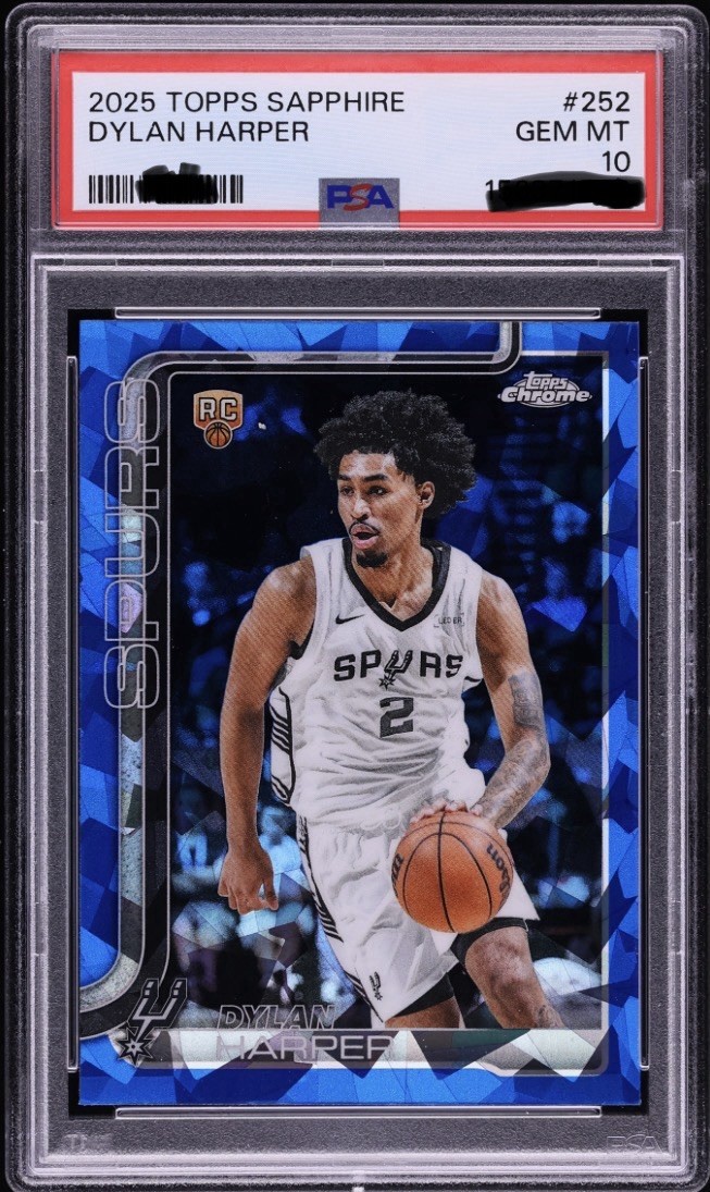 2025 Topps Chrome Sapphire Dylan Harper RC #252 PSA 10 GEM MINT (100 Spot Break)