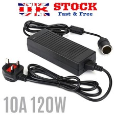 Mains To 12V 10A Power Supply AC to DC Adapter Car Cigarette Lighter Socket 240V