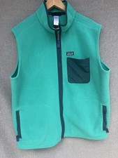 Patagonia Men's XL Karstens Vest Synchilla Fleece Teal Green Full Zip