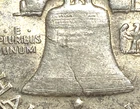 1951-P Franklin Half Dollar lamination error coin Double Cracked Liberty Bell
