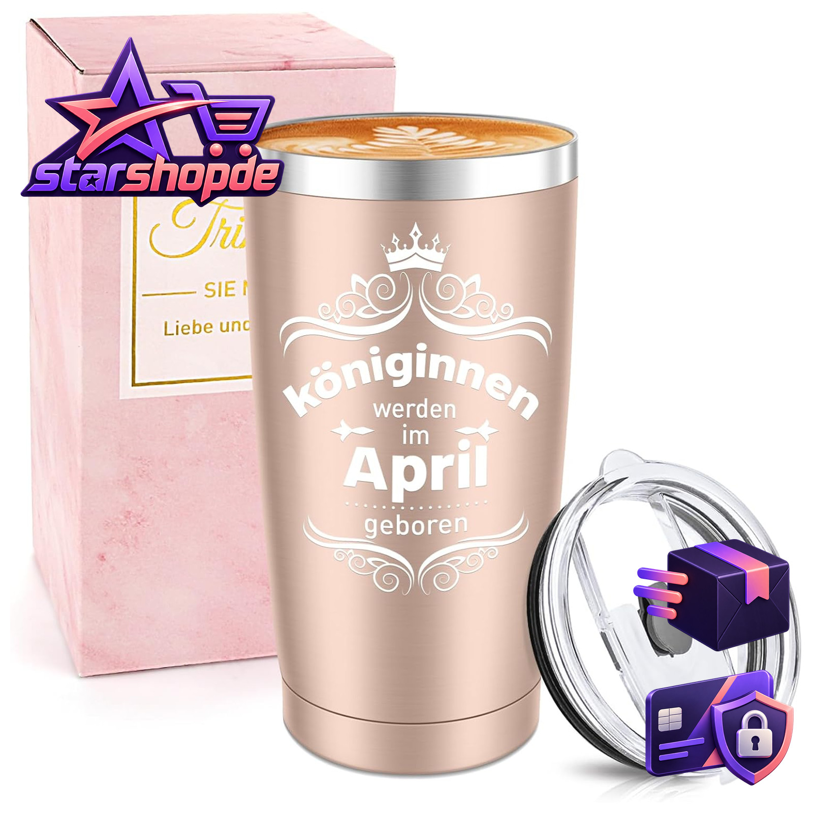 Thermobecher Edelstahl 600ml 20oz Lustig für Frauen Geschenk Mama Freundin