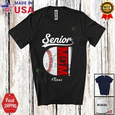 Custom Name Senior Mom; Mother's Day Sport Baseball Player Team Family T-Shirt