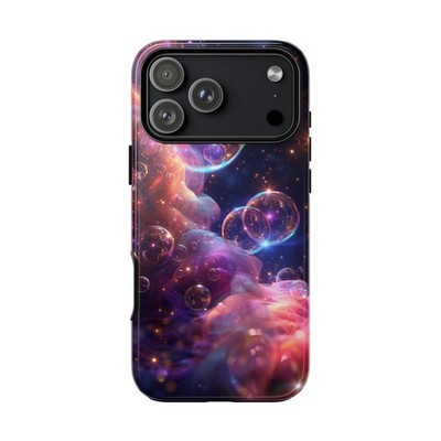 For iPhone/Galaxy/Pixel | Phone Ink Case - Purple Pink Bubble Space Nebula