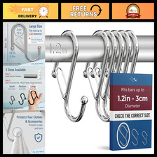 6-Pack Heavy-Duty Metal S Hooks with Safety Buckle   Anti-Drop Hanging Solution