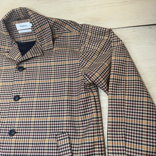 Schnaydermans Coat shirt Brown Wool Blend Long Size XL Streetwear Houndstooth - Picture 5 of 21