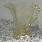 Creamer, Lorain (Basket) Yellow Depression Glass, Indiana Glass Co