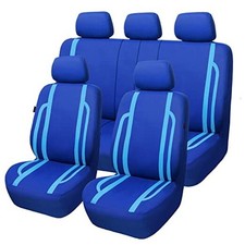 car seat Covers Set Front Rear Breathable Sport Fashion Full set Blue Blue