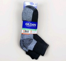 Gildan Ultra Cotton Mens Quarter Cushion Socks 3 Pairs 6-12 Multicolor