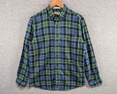 LL BEAN Herren Karo Karo Flanell Holzfäller Arbeit Retro Button Down Hemd M