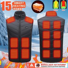 15Heated Vest Zones Electric Heated Jackets Men Women Sportswear Heated Coat