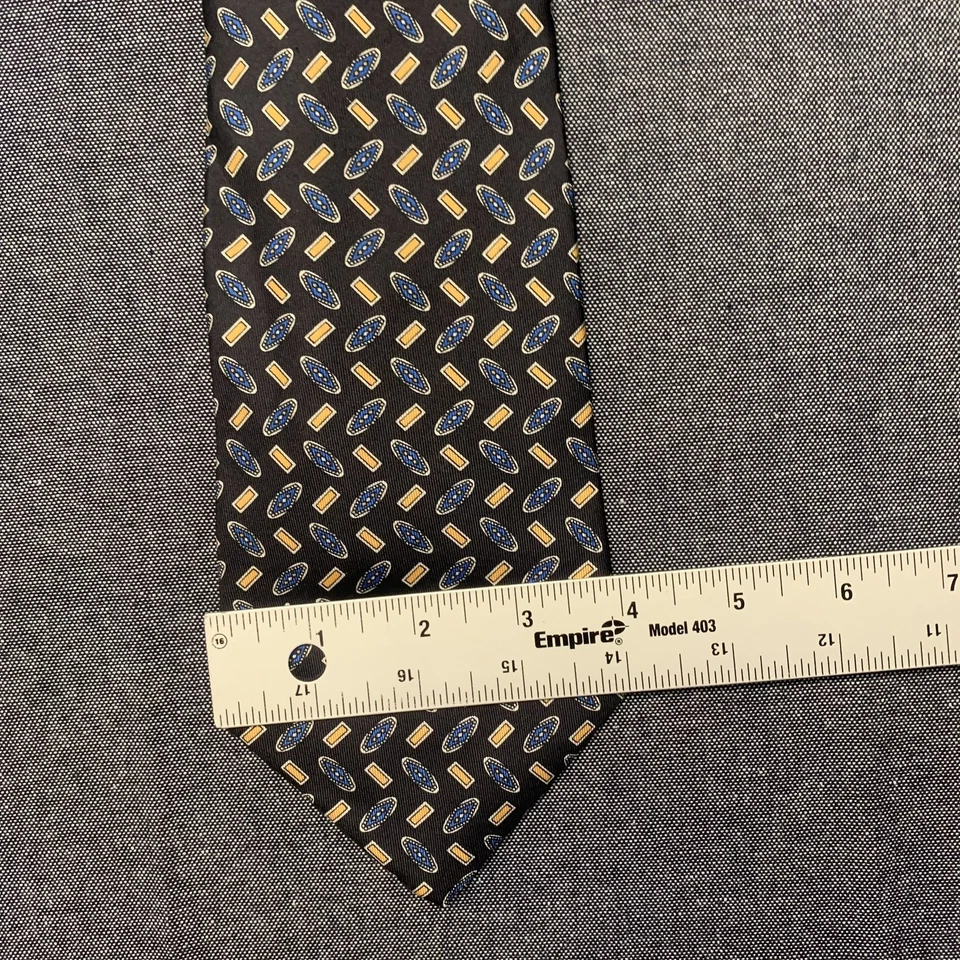 Corbata de vestir de seda Savile Row para hombre con estampado dorado hecha en Italia 59 pulgadas Foto 4 de 4