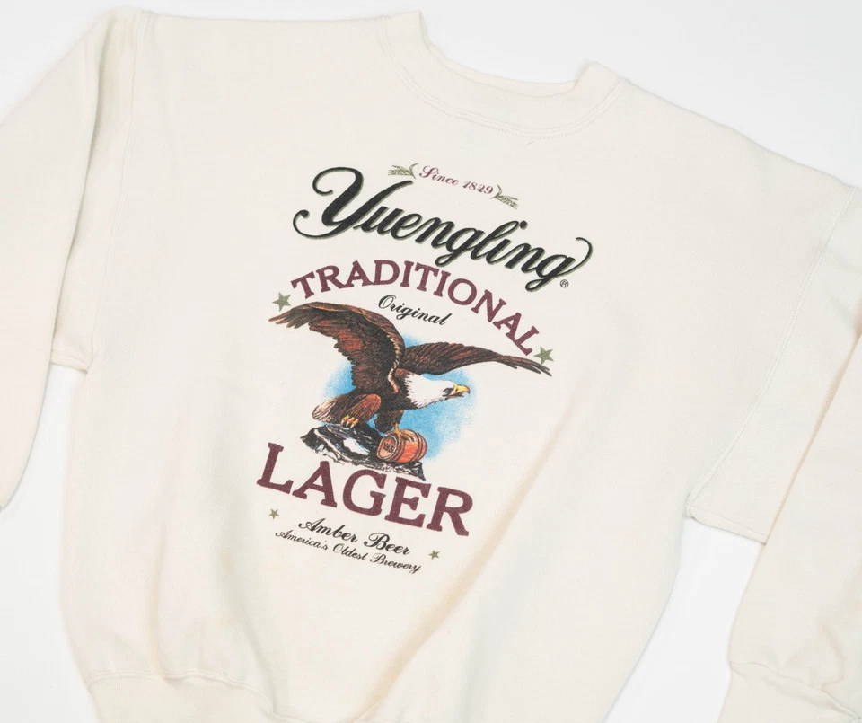 Sudadera De Colección Años 80 Yuengling Cervecería Águila Cuello Redondo Blanca Talla Grande Foto 3 de 4