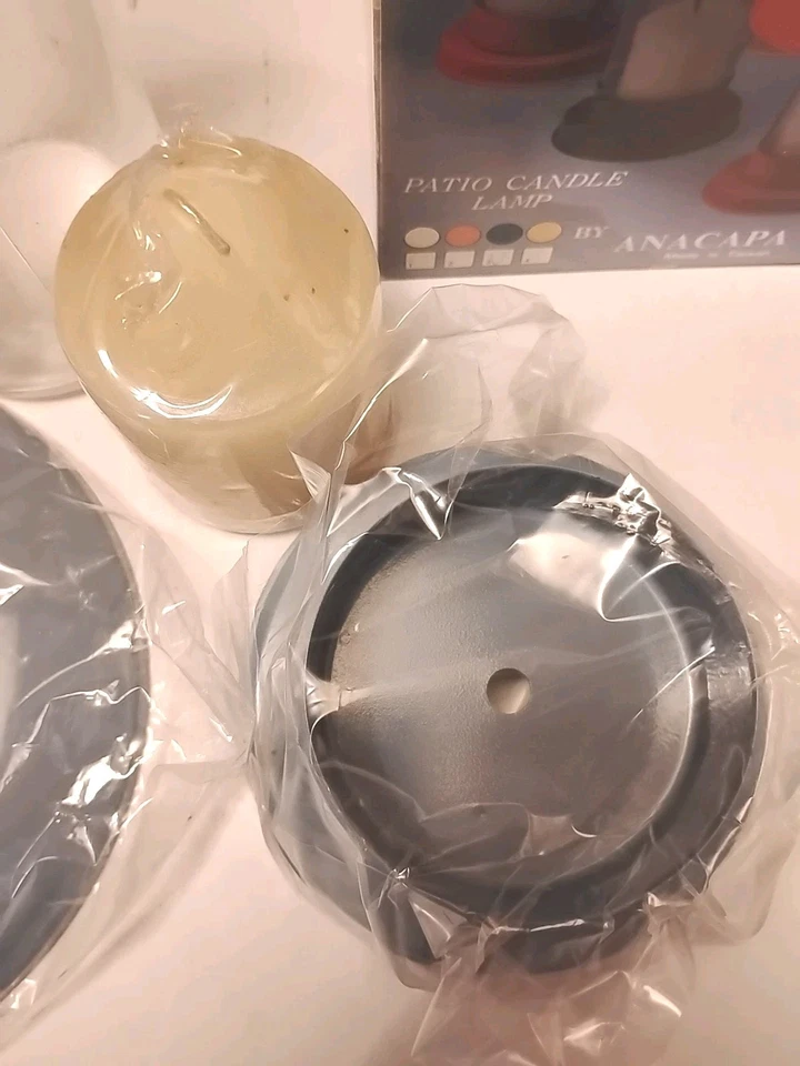 Vintage Anacapa Patio Candle Lamp Green NOS In Original Box With Candle - Image 2 of 4