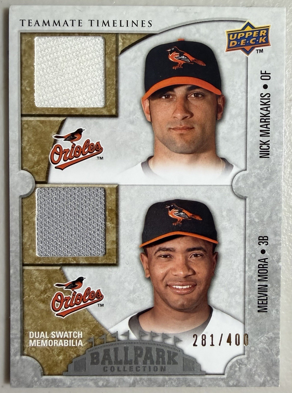 2009 UD Ballpark Collection Teammate Timelines Nick Markakis/Melvin Mora 281/400