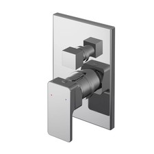 Empire Square Concealed Manual Shower Valve with Diverter (2 Outlets) - Chrome -