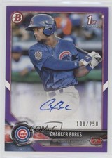 2018 Bowman Prospect Auto Purple 198/250 Charcer Burks #PA-CB Auto 0g4