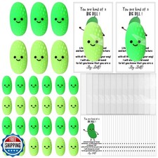 Wettarn 30 Sets Emotional Luminous Pickle Stress Ball Gift Bulk