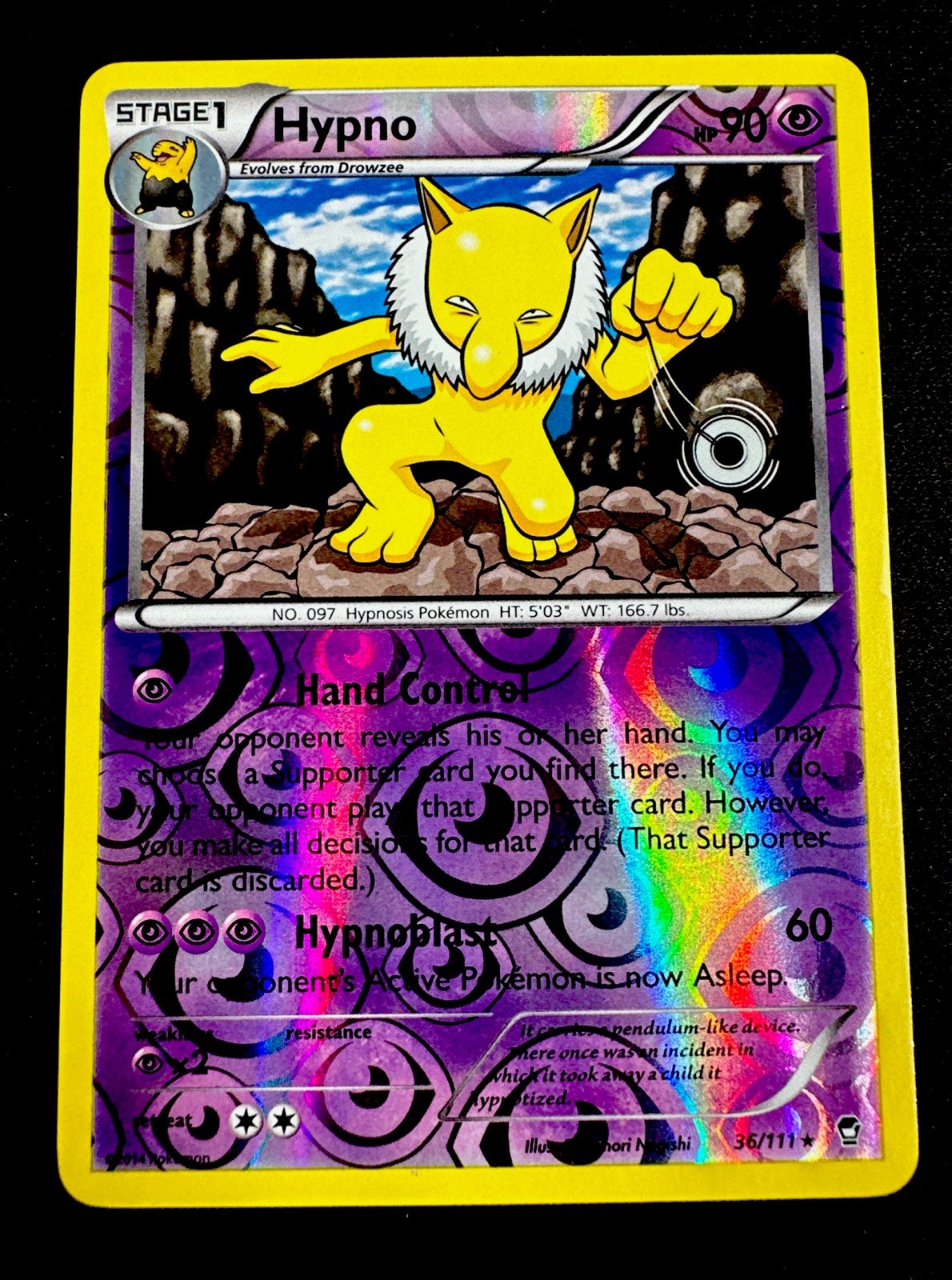 Hypno Furious Fists 36/111 LP Reverse Holo Rare Pokémon TCG Light Play