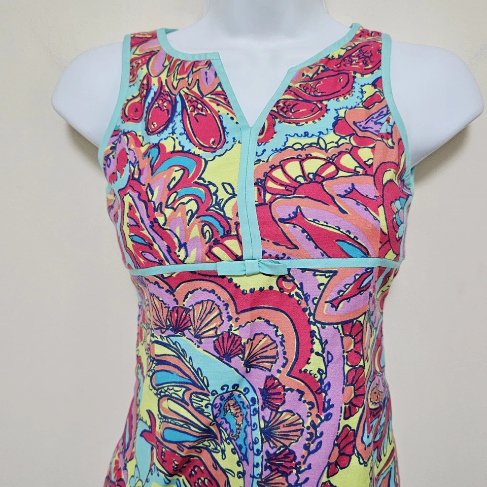 Lilly Pulitzer Girls Mini Emmett Maxi Dress Feelin Groovy Size 10 Flaw On Back  - Image 4 of 4
