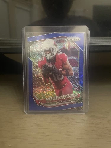 2025 Panini Prizm Football Blue Shimmer Marvin Harrison Jr. #28