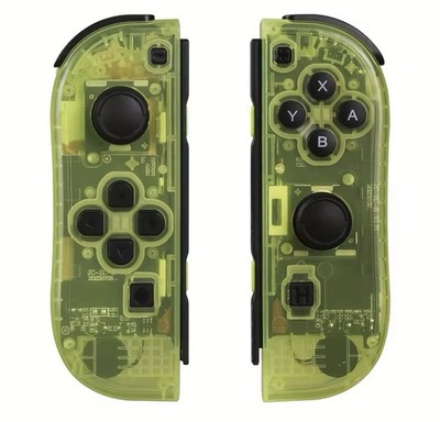 Joy Pad Controllers Yellow Transparent L&R Wireless Dual Vibration For Switch