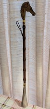 Rare Vintage Antique Bakelite Horse Head Shoehorn Shoe Spoon Horn Leather Bamboo