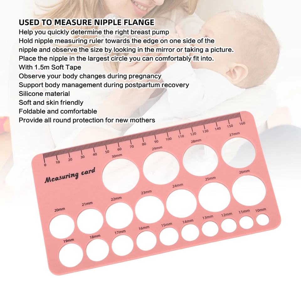 Regla de medición de pezón de silicona flexible herramienta de medición de brida de pecho para madres Foto 2 de 4