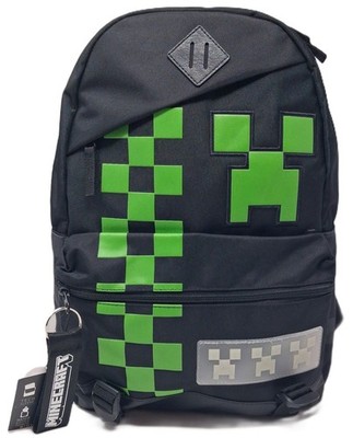 Minecraft Creeper Backpack Bookbag, Glow In The Dark Patch, Bioworld, NWT