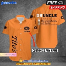 Tito's Vodka Druncle Custom Name Hawaiian Shirt