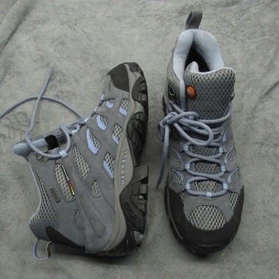 Merrell Womens Boots R-8.5 L-9 Gray Periwinkle Waterproof Hiking Mismatch READ