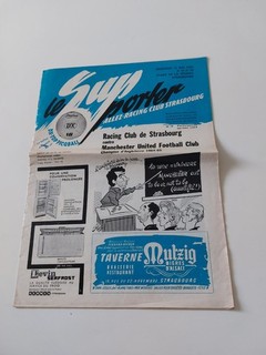 RACING CLUB DE STRASBOURG v MANCHESTER UNITED FOOTBALL PROGRAMME FAIRS CUP 1965