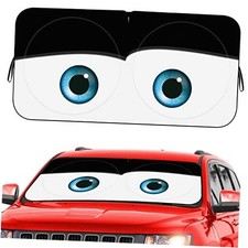 Car Windshield Sun Shade, Funny Eyes Sun Visor for Car Standard eyes-black