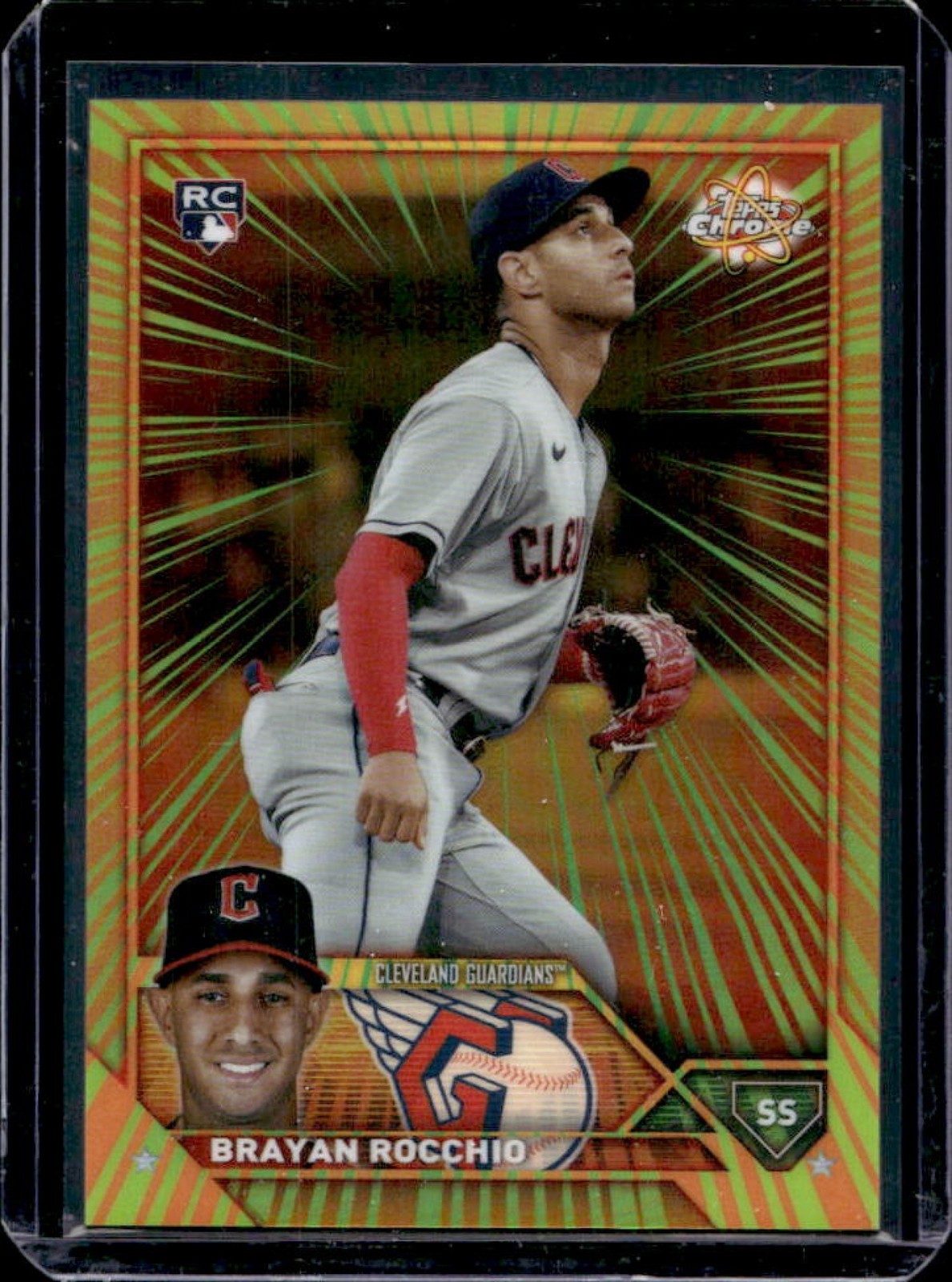2023 Topps Chrome Update Brayan Rocchio Radiating Rookies RC SP #RR-29 Guardians